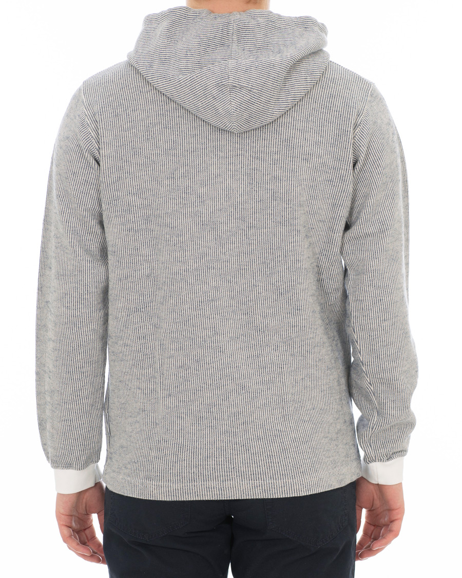 Herre | Gensere | NN07 | Eddie Stripe Hoodie White/Blue