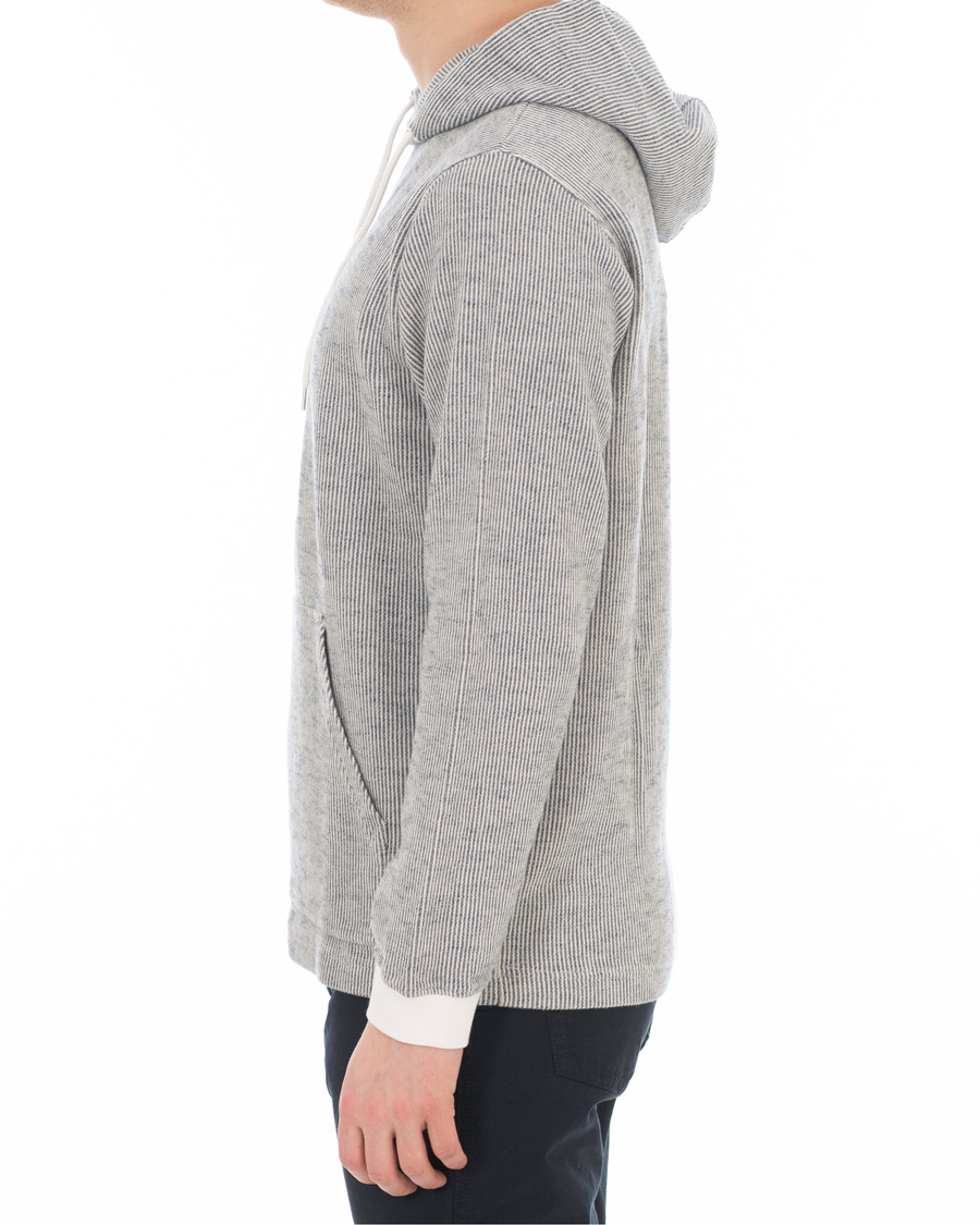 Herre | Gensere | NN07 | Eddie Stripe Hoodie White/Blue