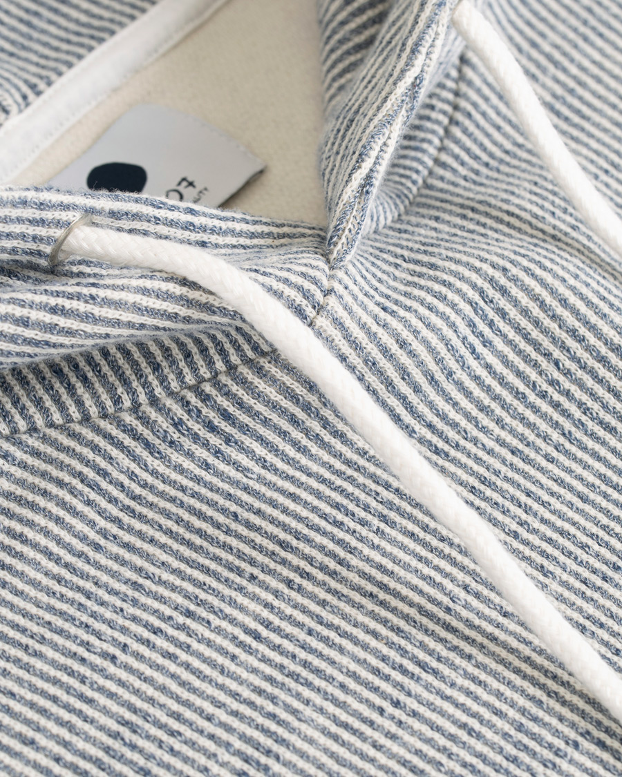 Herre | Gensere | NN07 | Eddie Stripe Hoodie White/Blue