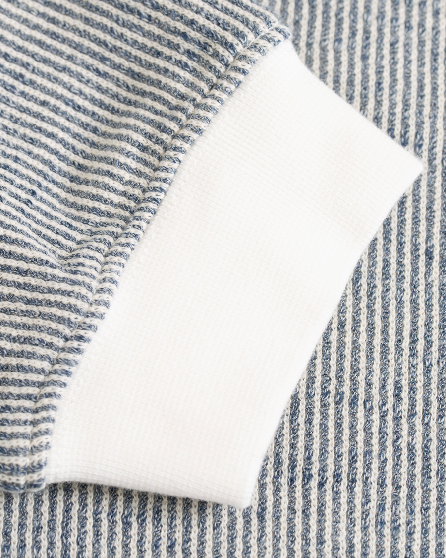 Herre | Gensere | NN07 | Eddie Stripe Hoodie White/Blue