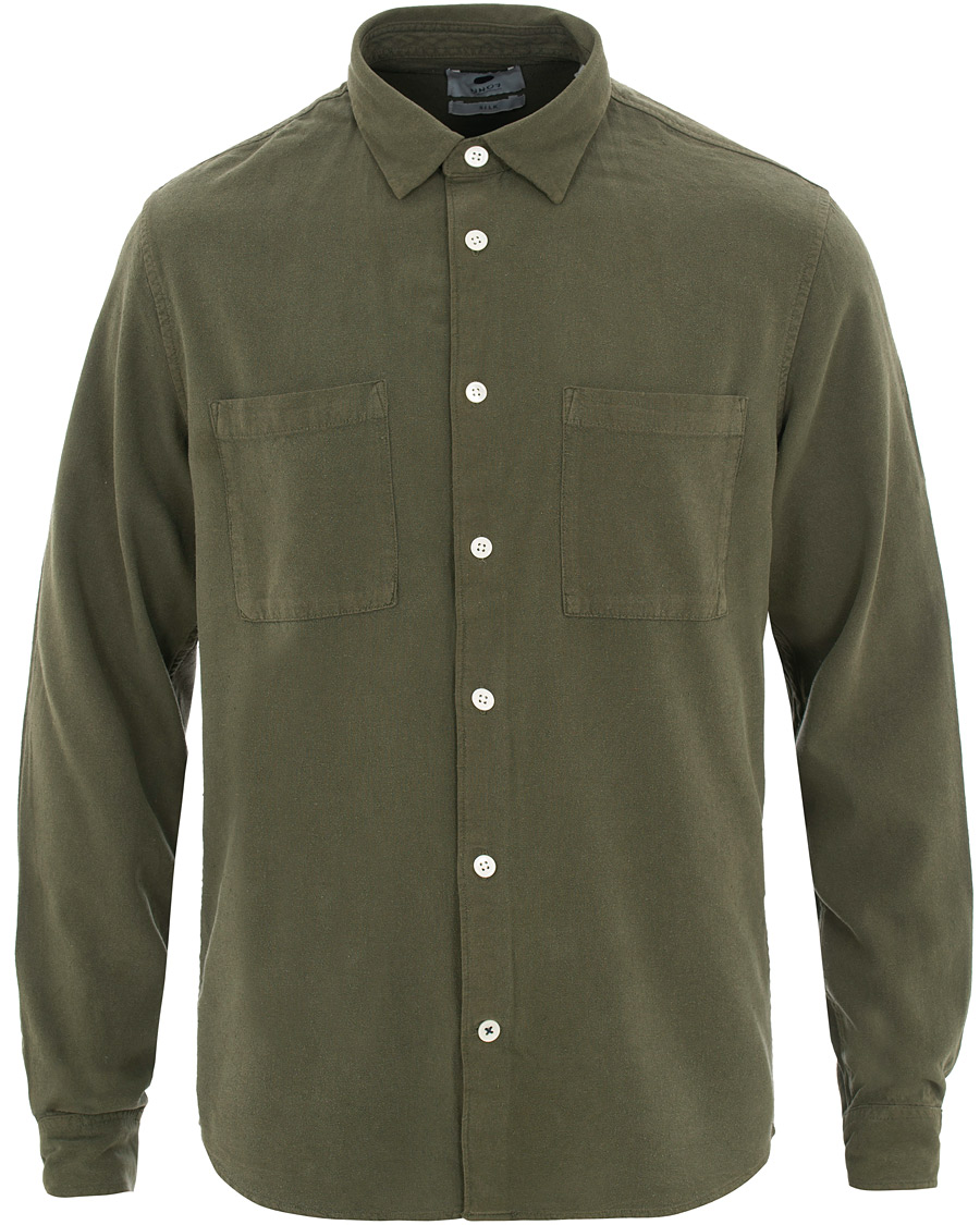 Herre | Skjorter | NN07 | Alberto Silk Nep Shirt Deep Green