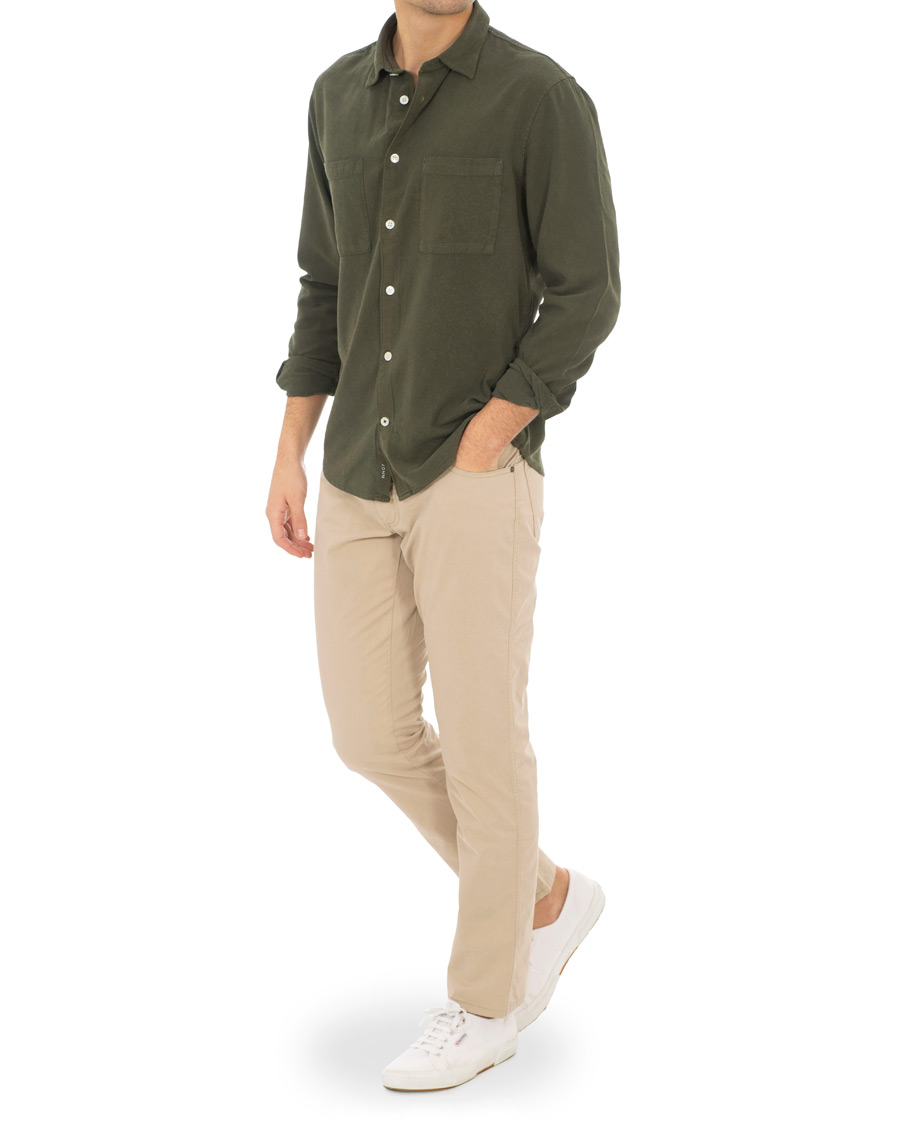 Herre | Skjorter | NN07 | Alberto Silk Nep Shirt Deep Green