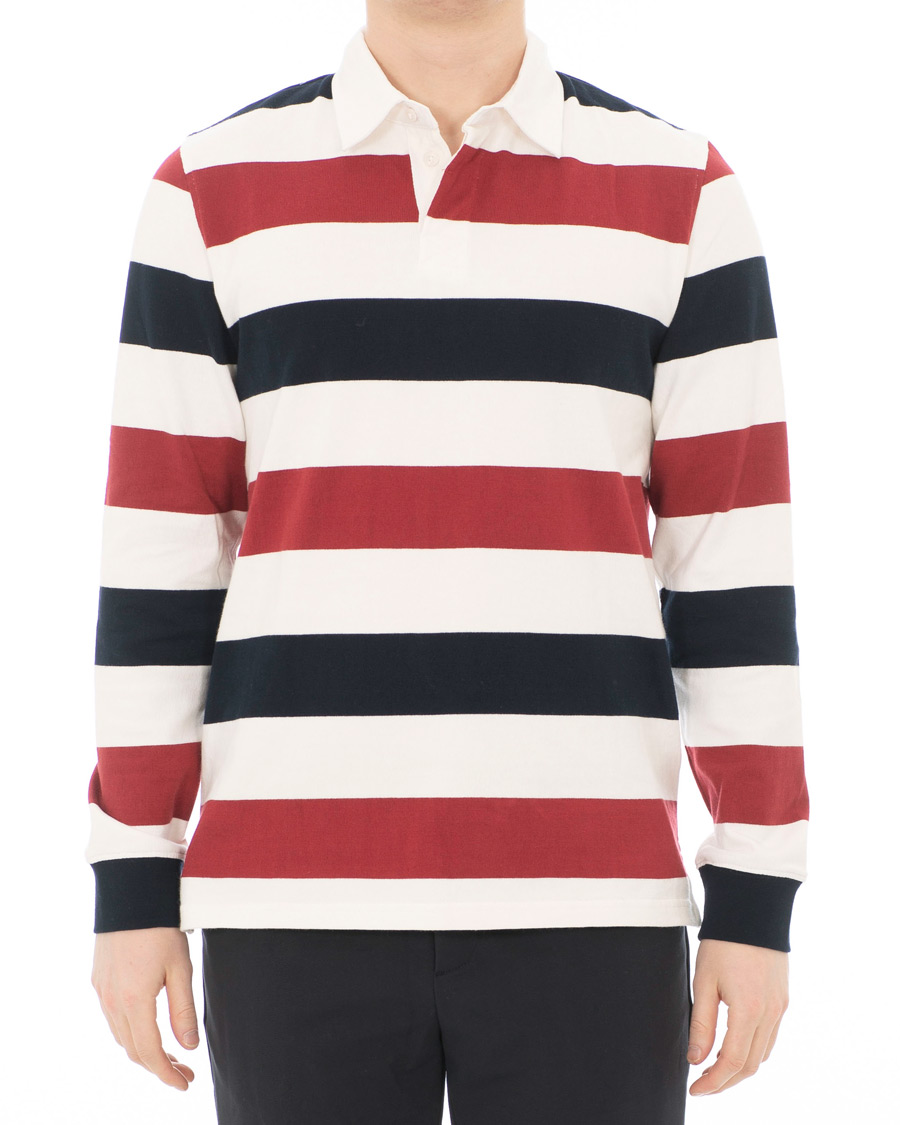 Herre | Gensere | Samsøe Samsøe | Samsøe & Samsøe Albee Long Sleeed Striped Rugby Blue/Red/Cream