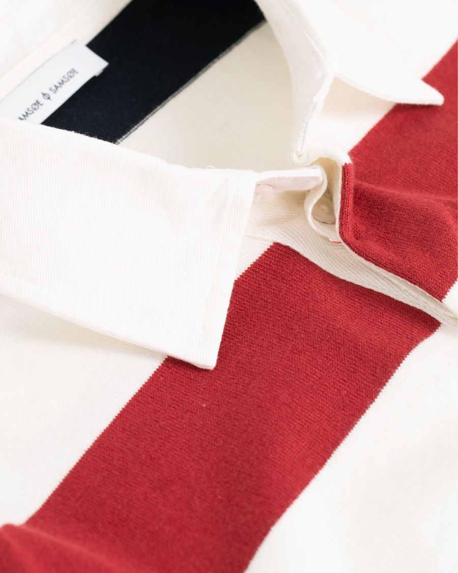 Herre | Gensere | Samsøe Samsøe | Samsøe & Samsøe Albee Long Sleeed Striped Rugby Blue/Red/Cream