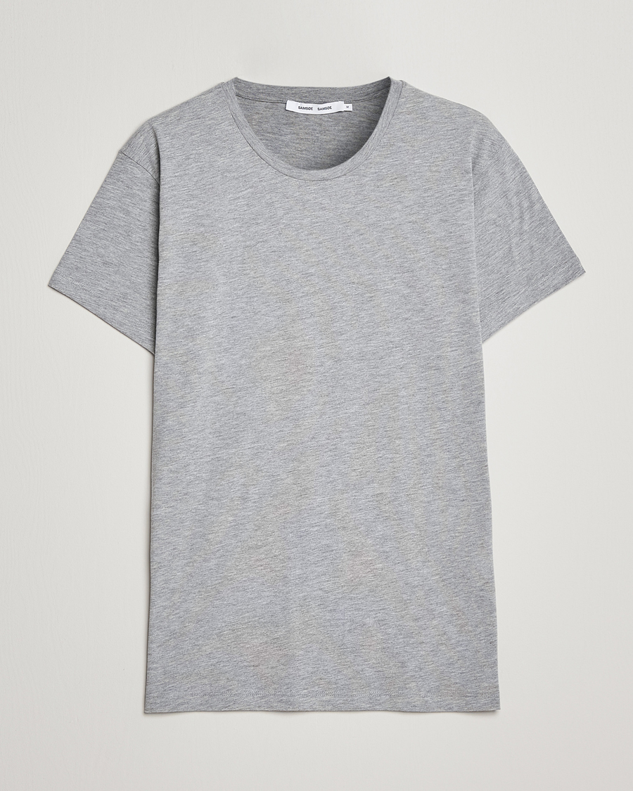 Herre | T-Shirts | Samsøe & Samsøe | Kronos Crew Neck Tee Light Grey Melange