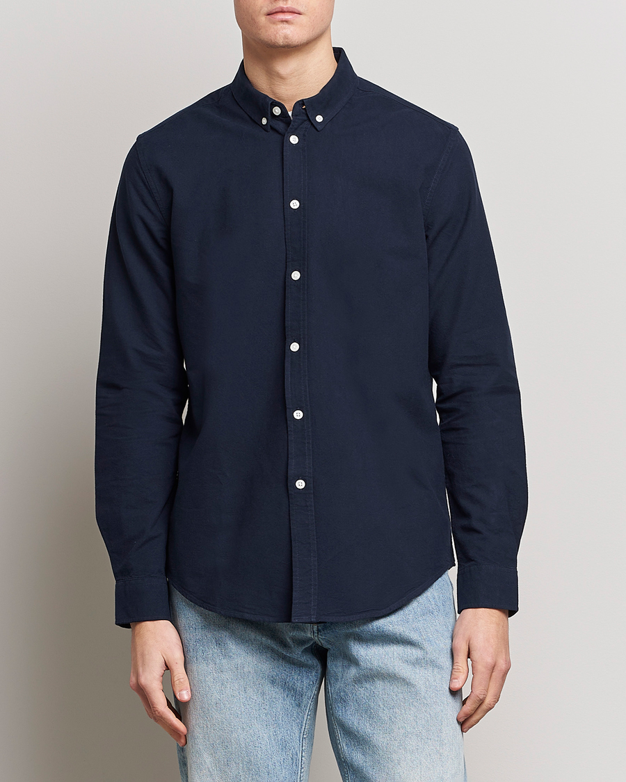 Herre |  | Samsøe Samsøe | Liam Button Down Shirt Dark Sapphire