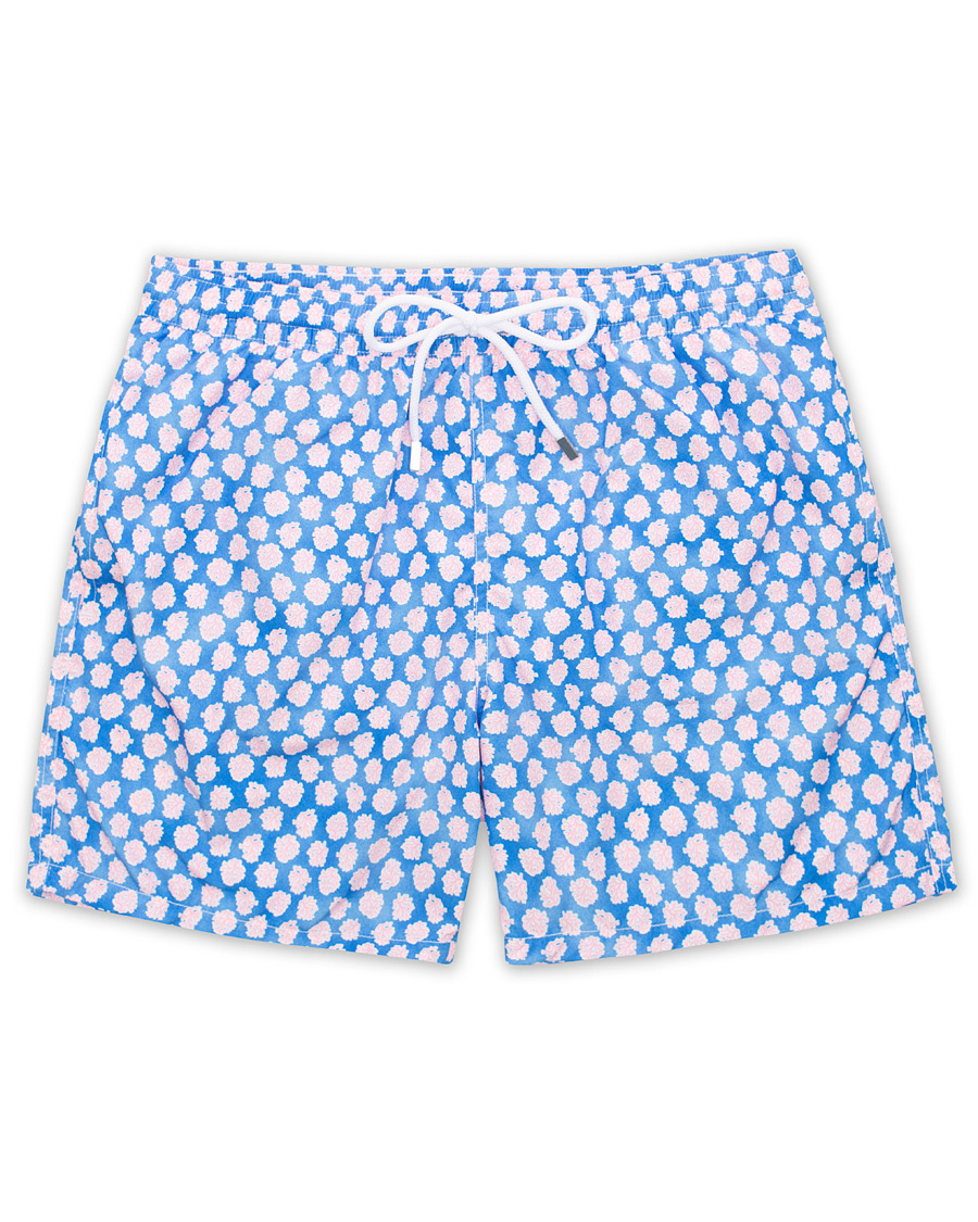 Herre | Badeshorts | Barba Napoli | Coral Print Swim Shorts Medium Blue
