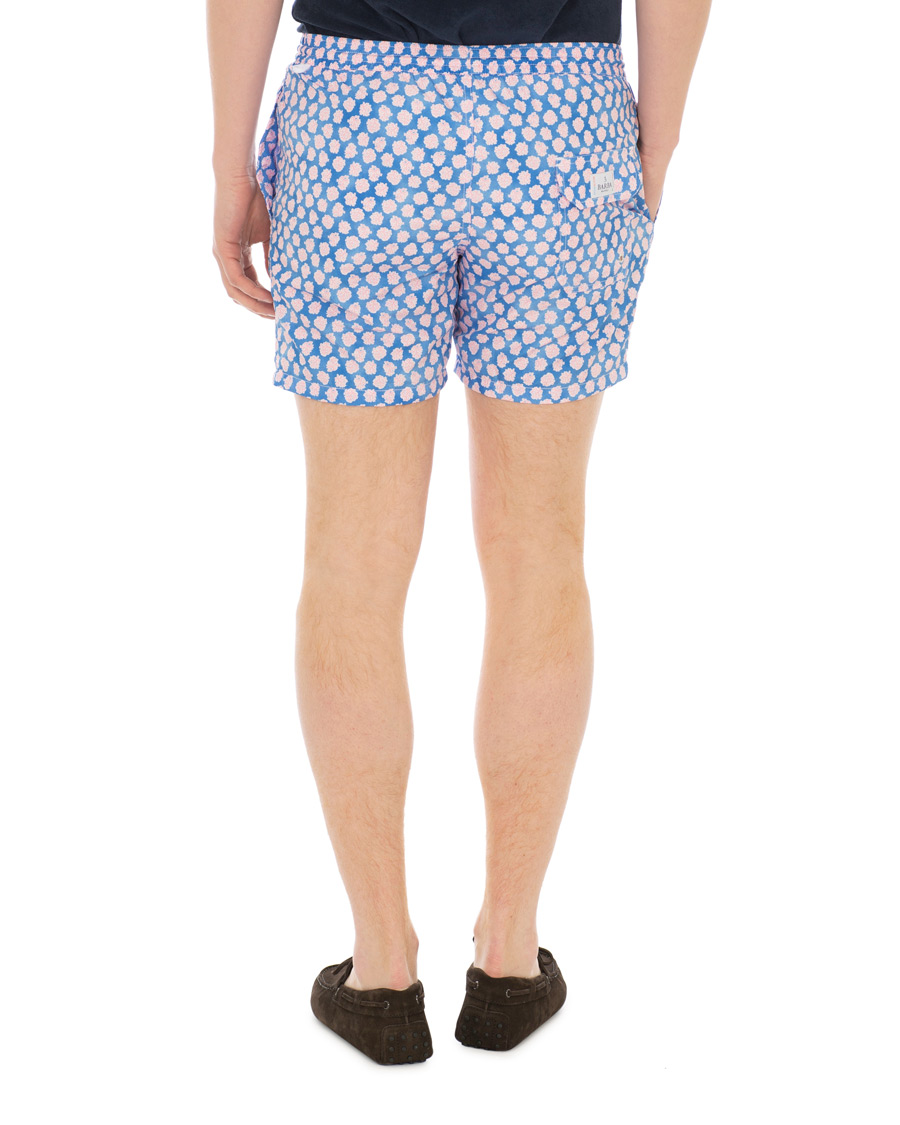 Herre | Badeshorts | Barba Napoli | Coral Print Swim Shorts Medium Blue