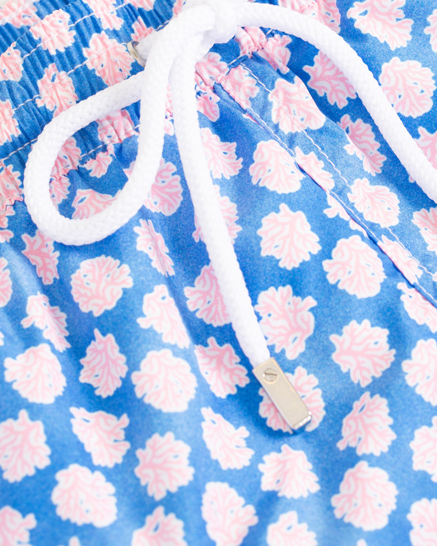 Herre | Badeshorts | Barba Napoli | Coral Print Swim Shorts Medium Blue