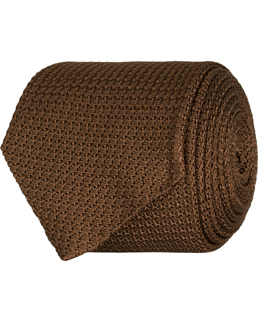 Herre | Amanda Christensen Silk Grenadine 8 cm Tie Brown | Amanda Christensen | Silk Grenadine 8 cm Tie Brown