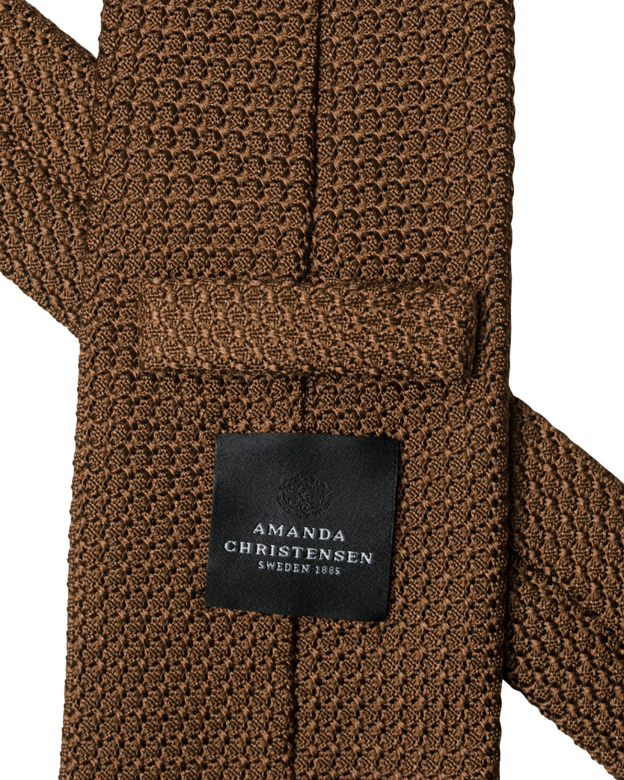 Herre | Amanda Christensen Silk Grenadine 8 cm Tie Brown | Amanda Christensen | Silk Grenadine 8 cm Tie Brown