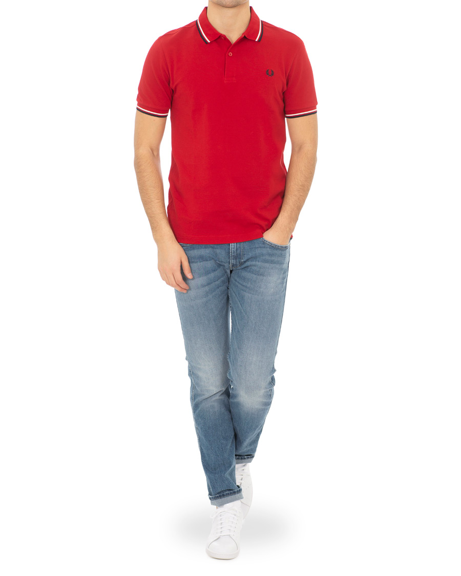 Herre | Pikéer | Fred Perry | Twin Tip Polo Bright Red