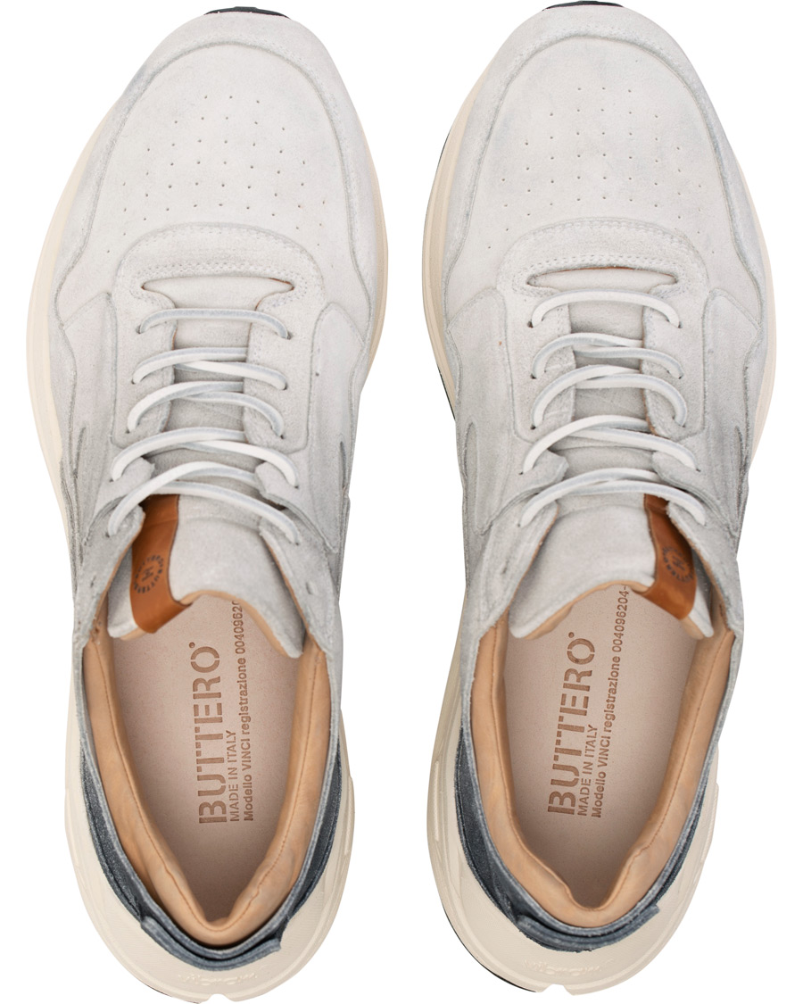 Herre | Buttero Vinci Vintage Running Suede Sneaker Bianco | Buttero | Vinci Vintage Running Suede Sneaker Bianco