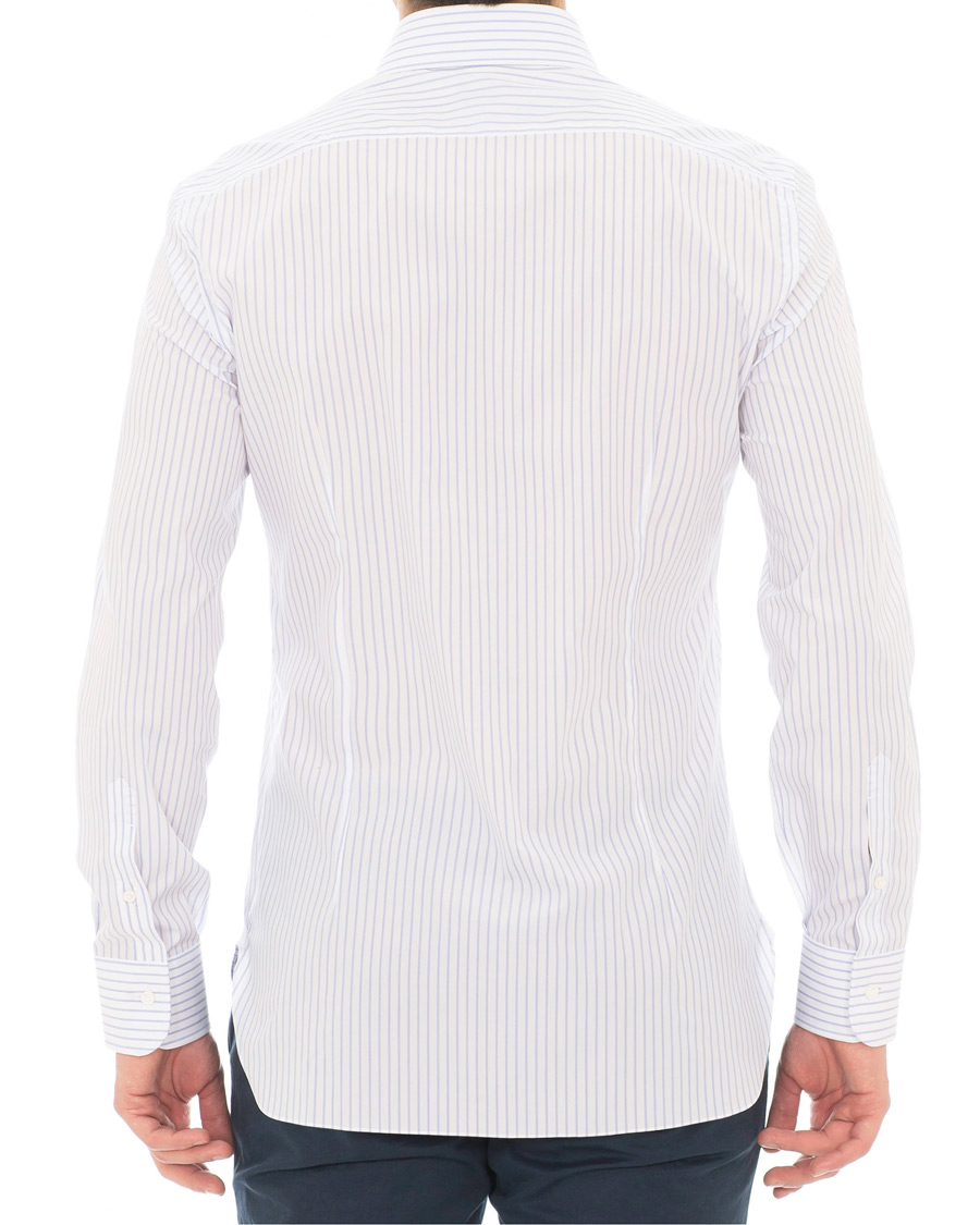 Herre | Skjorter | Barba Napoli | Napoli Slim Fit Classic Stripe Shirt White/Blue