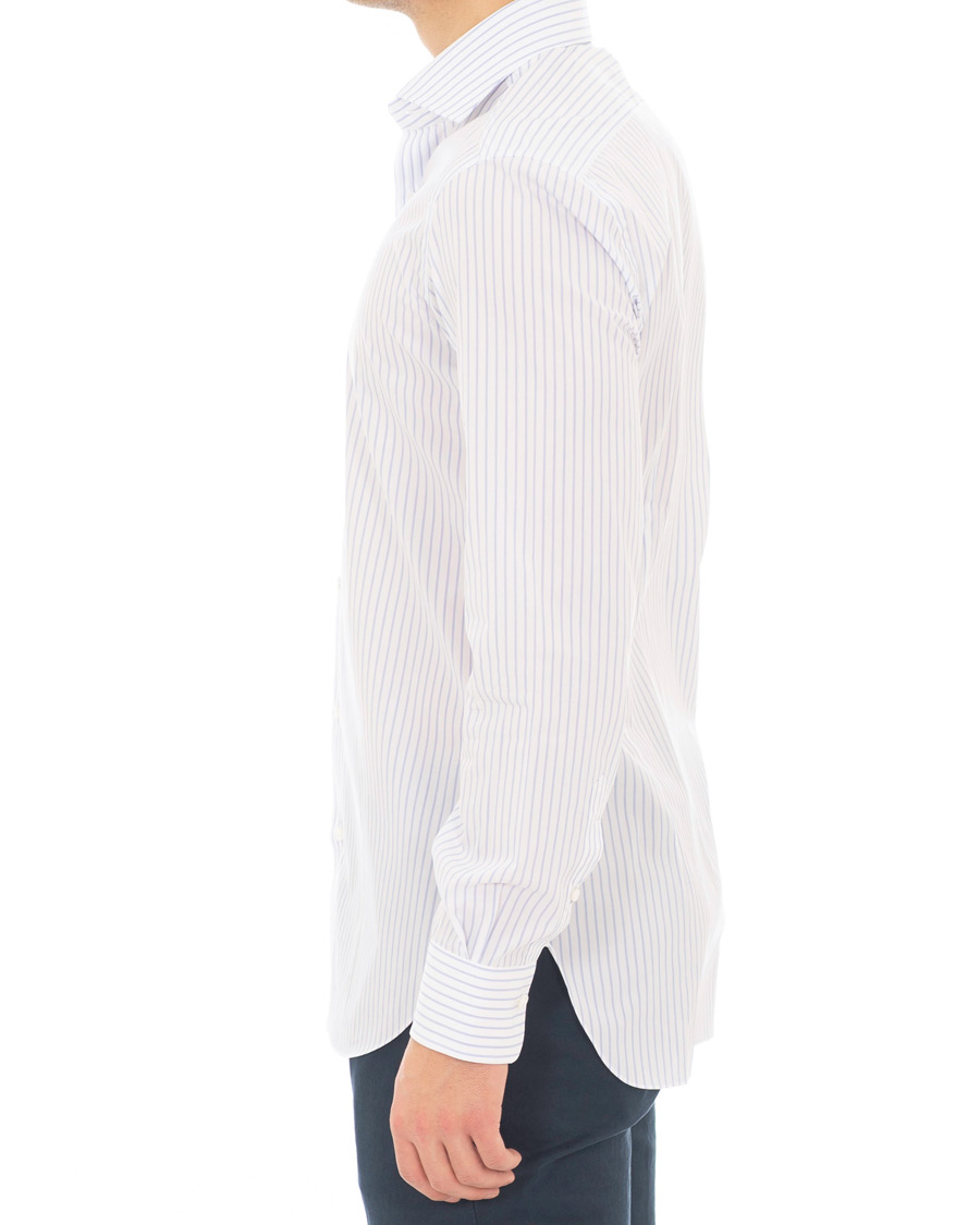 Herre | Skjorter | Barba Napoli | Napoli Slim Fit Classic Stripe Shirt White/Blue