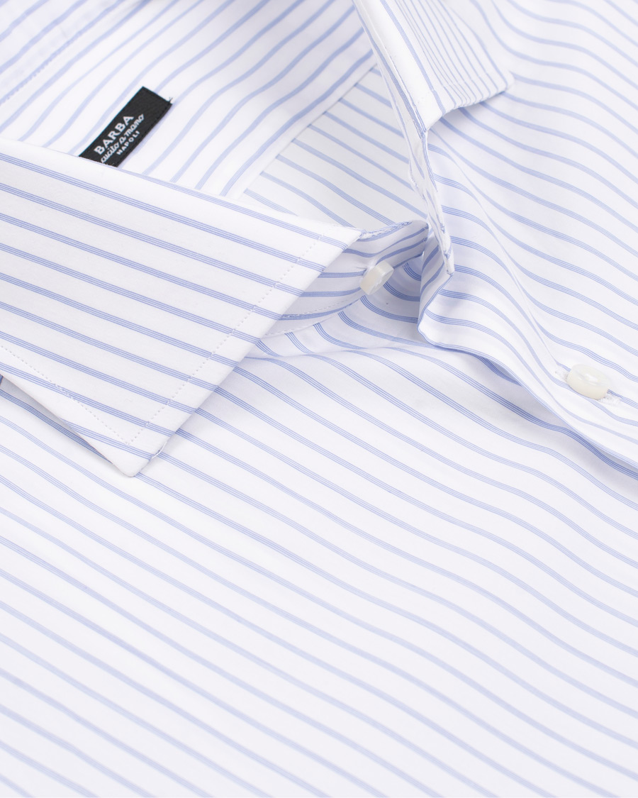 Herre | Skjorter | Barba Napoli | Napoli Slim Fit Classic Stripe Shirt White/Blue