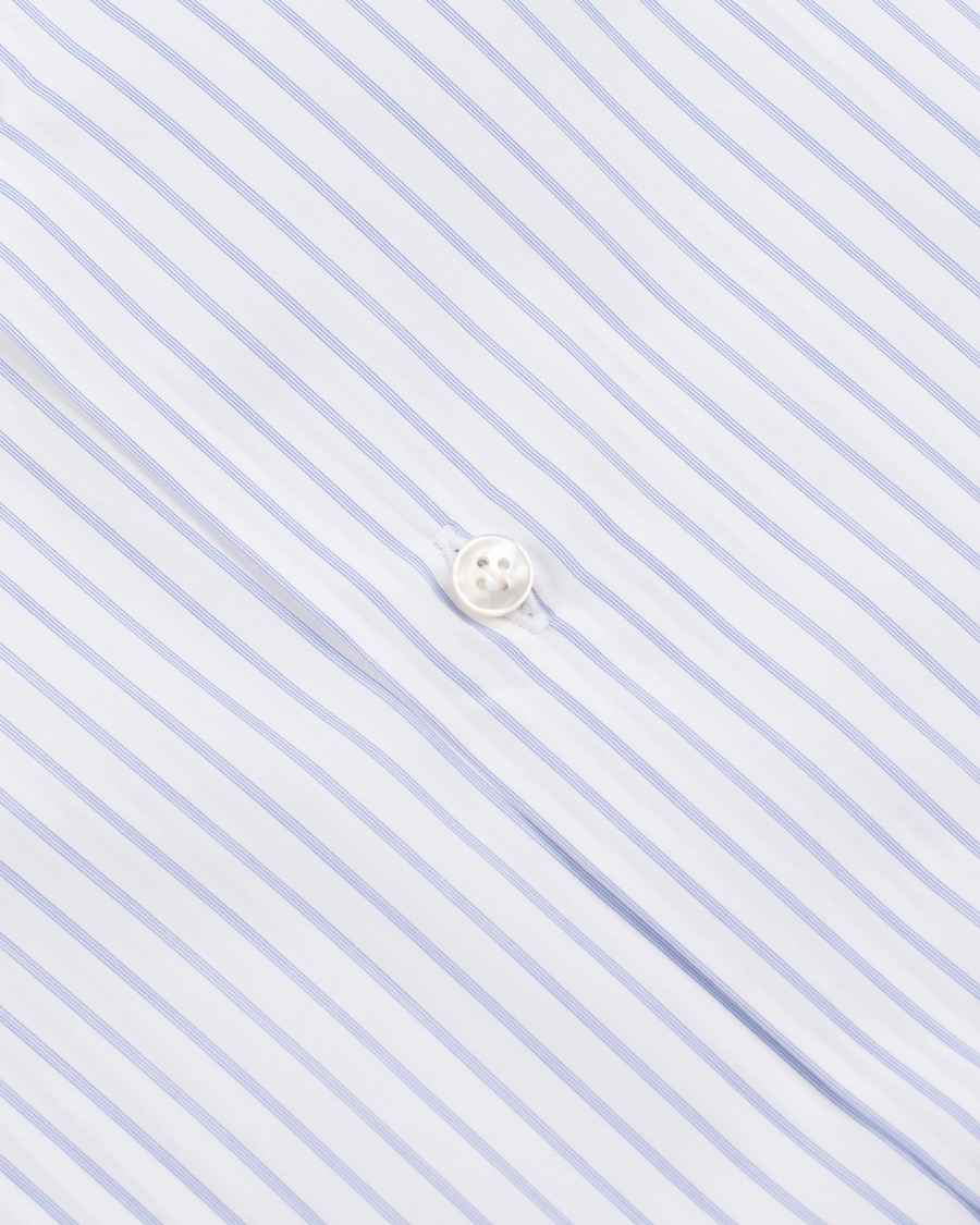 Herre | Skjorter | Barba Napoli | Napoli Slim Fit Classic Stripe Shirt White/Blue