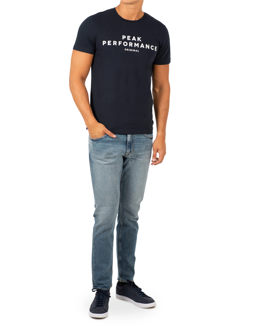 Herre | T-Shirts | Peak Performance | Logo Crew Neck Tee Marine Blue