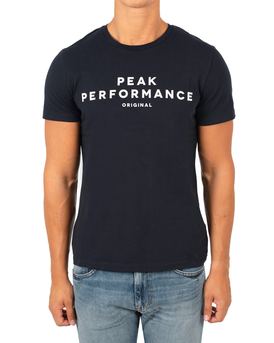 Herre | T-Shirts | Peak Performance | Logo Crew Neck Tee Marine Blue