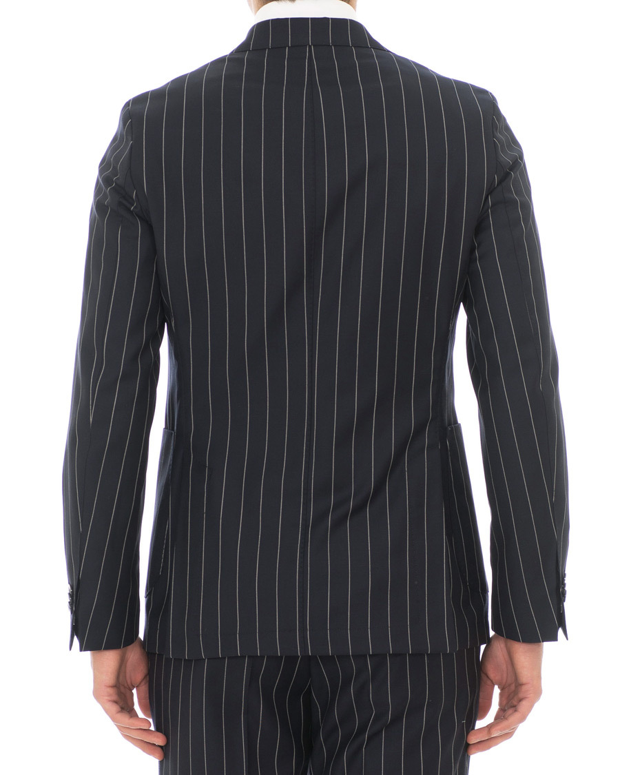 Herre | Dresser | Oscar Jacobson | Erik Double Breasted Stripe Blazer Navy