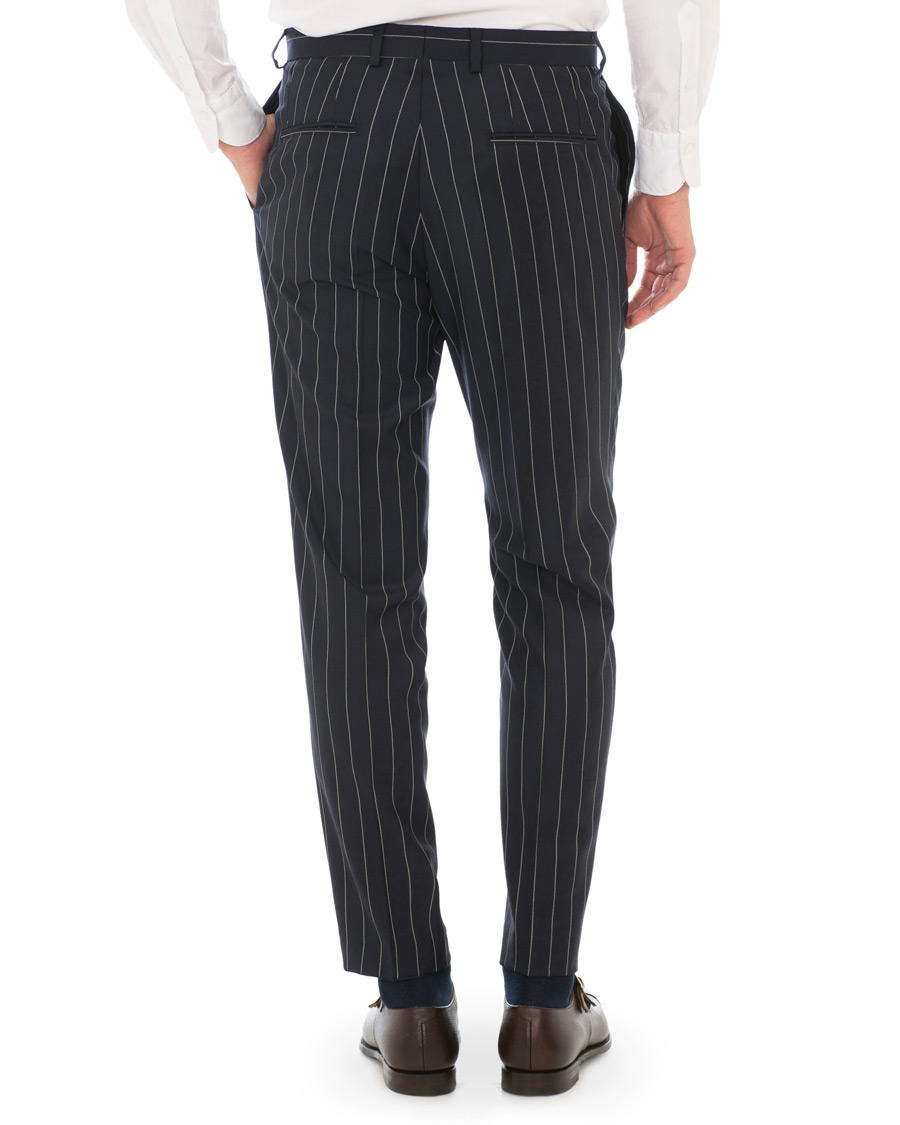 Herre | Dresser | Oscar Jacobson | Erik Double Breasted Stripe Blazer Navy