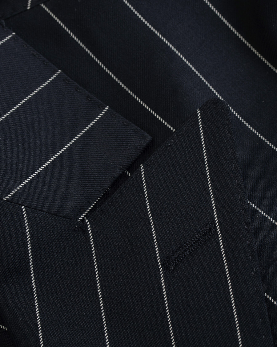 Herre | Dresser | Oscar Jacobson | Erik Double Breasted Stripe Blazer Navy