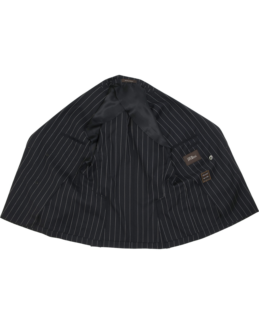 Herre | Dresser | Oscar Jacobson | Erik Double Breasted Stripe Blazer Navy
