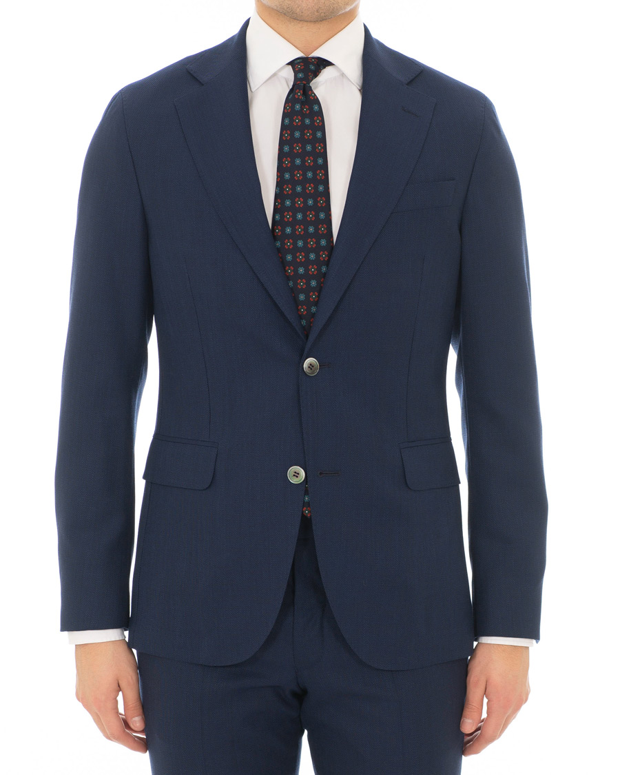 Herre | Dressjakker | Oscar Jacobson | Egel Wool Structure Blazer Navy