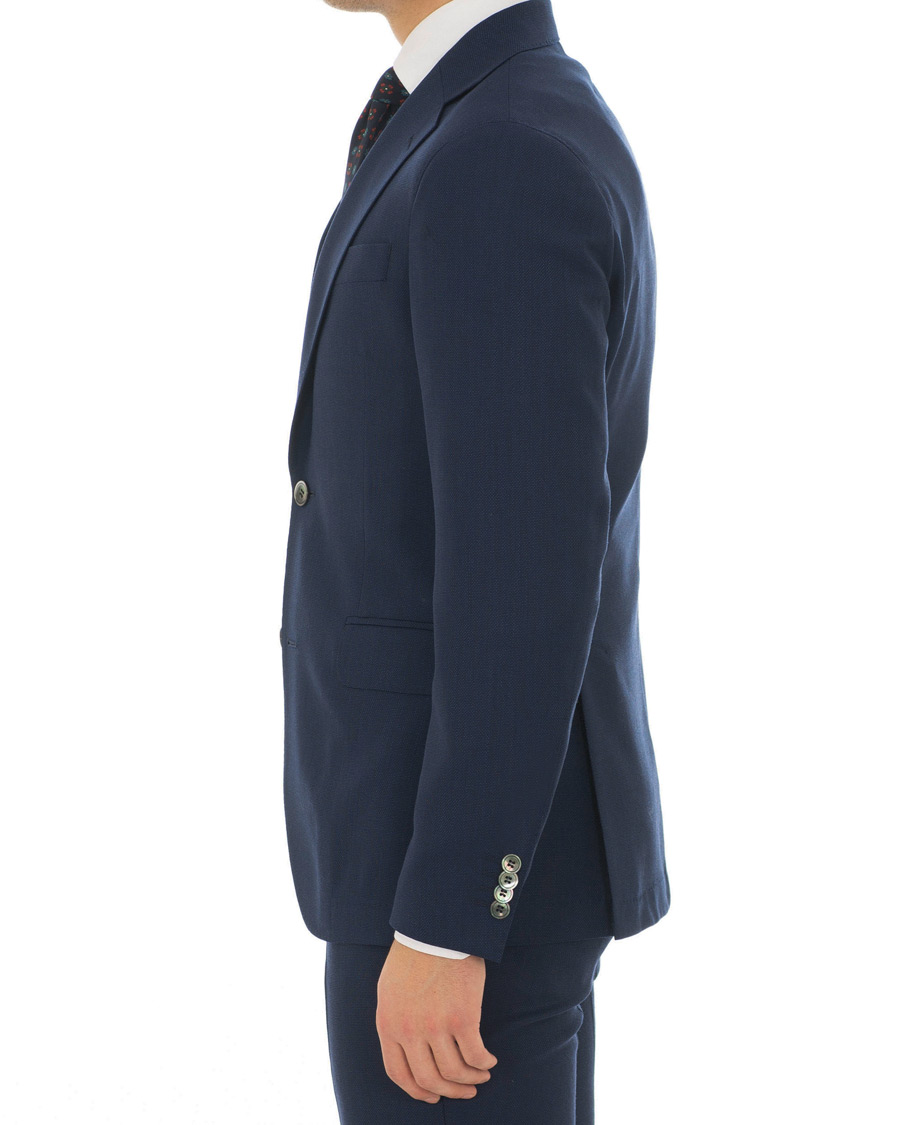 Herre | Dressjakker | Oscar Jacobson | Egel Wool Structure Blazer Navy