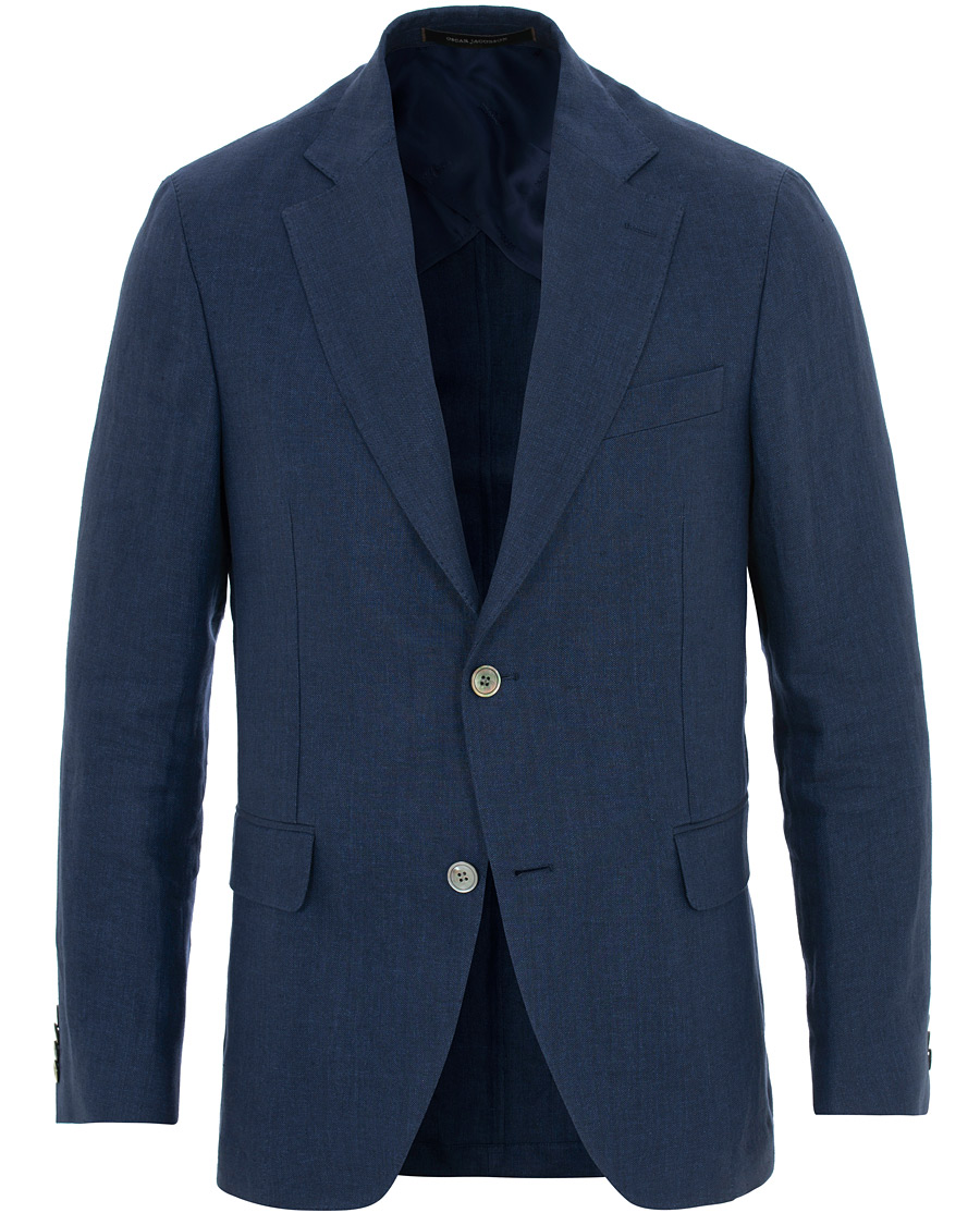 Herre | Dressjakker | Oscar Jacobson | Egel Linen Blazer Blue