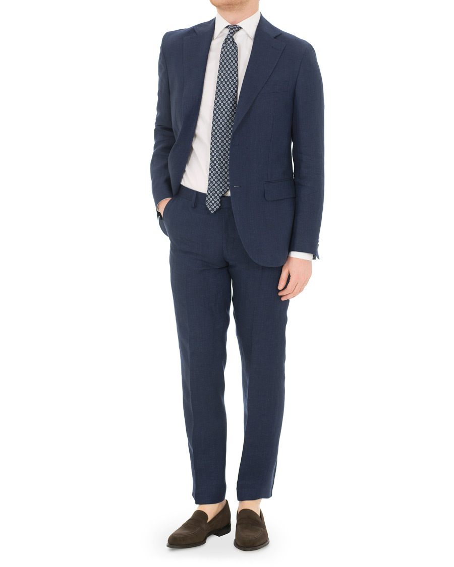 Herre | Dressjakker | Oscar Jacobson | Egel Linen Blazer Blue