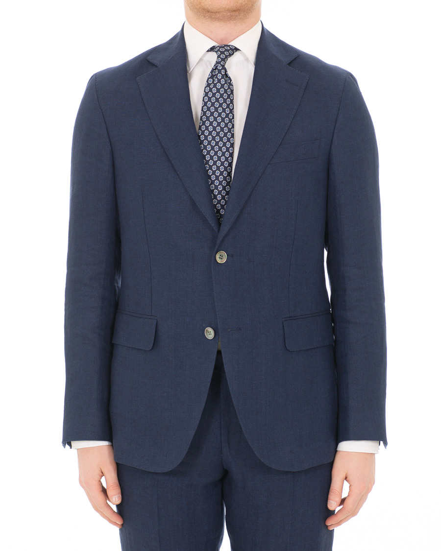 Herre | Dressjakker | Oscar Jacobson | Egel Linen Blazer Blue