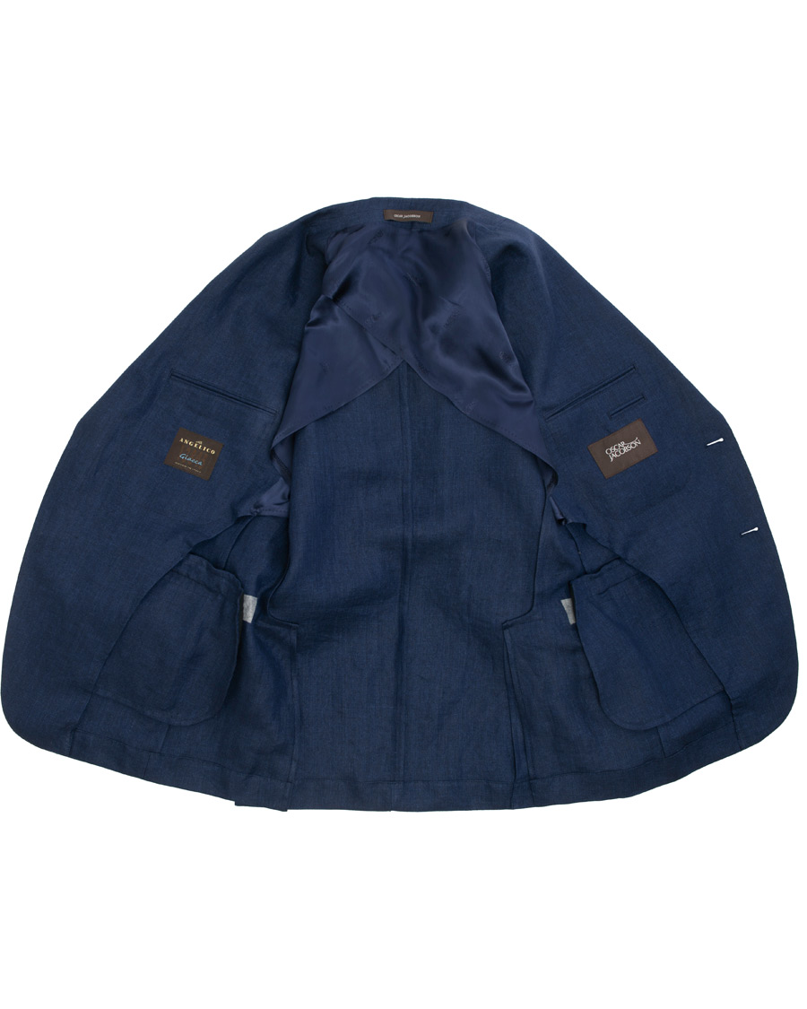 Herre | Dressjakker | Oscar Jacobson | Egel Linen Blazer Blue