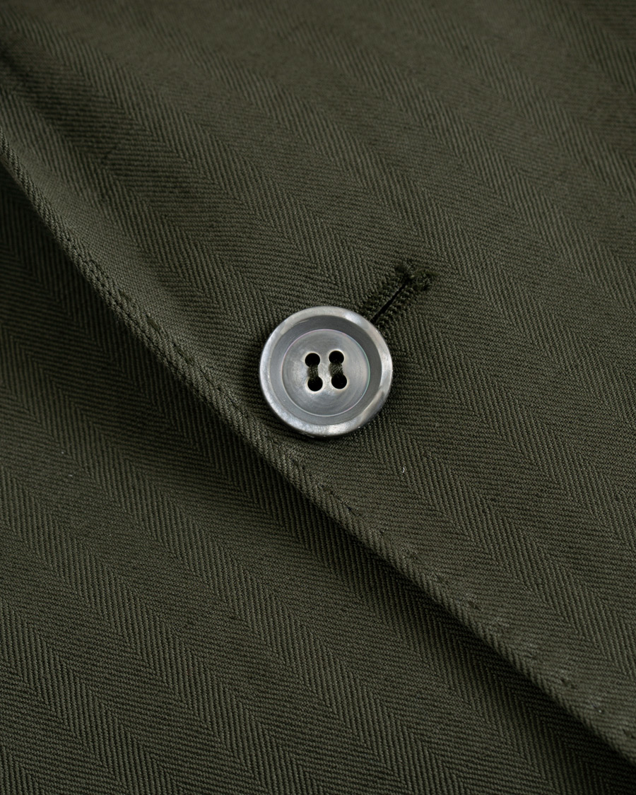 Herre | Dressjakker | Oscar Jacobson | Einar Cotton/Linen Herringbone Blazer Olive