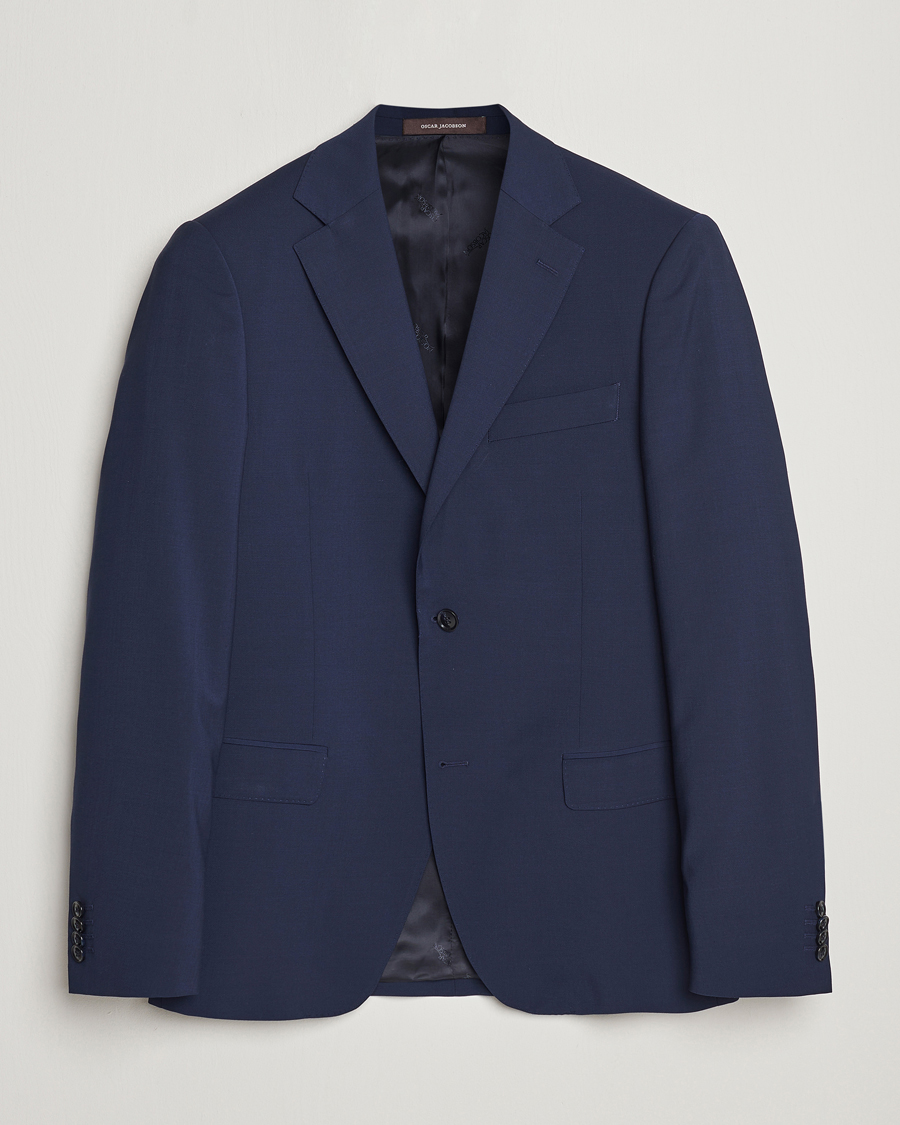 Herre | Dressjakker | Oscar Jacobson | Edmund Wool Stretch Blazer Blue