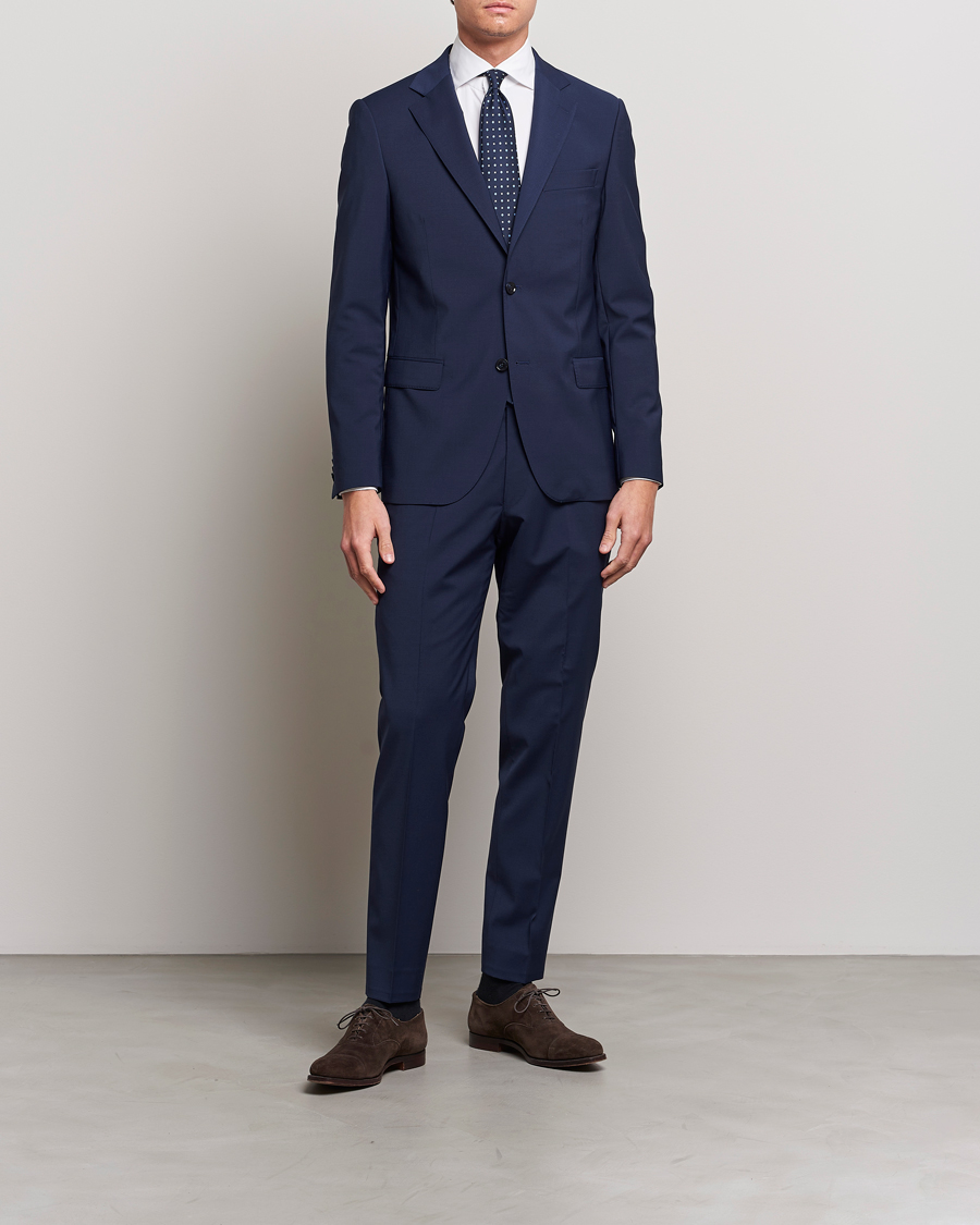 Herre | Dressjakker | Oscar Jacobson | Edmund Wool Stretch Blazer Blue