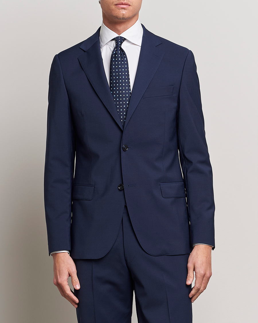 Herre | Oscar Jacobson | Oscar Jacobson | Edmund Wool Stretch Blazer Blue