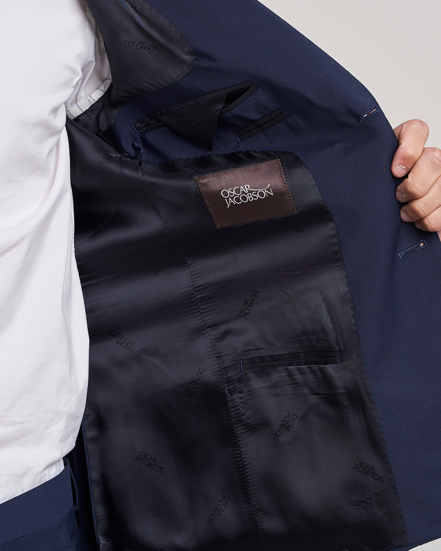 Herre | Dressjakker | Oscar Jacobson | Edmund Wool Stretch Blazer Blue