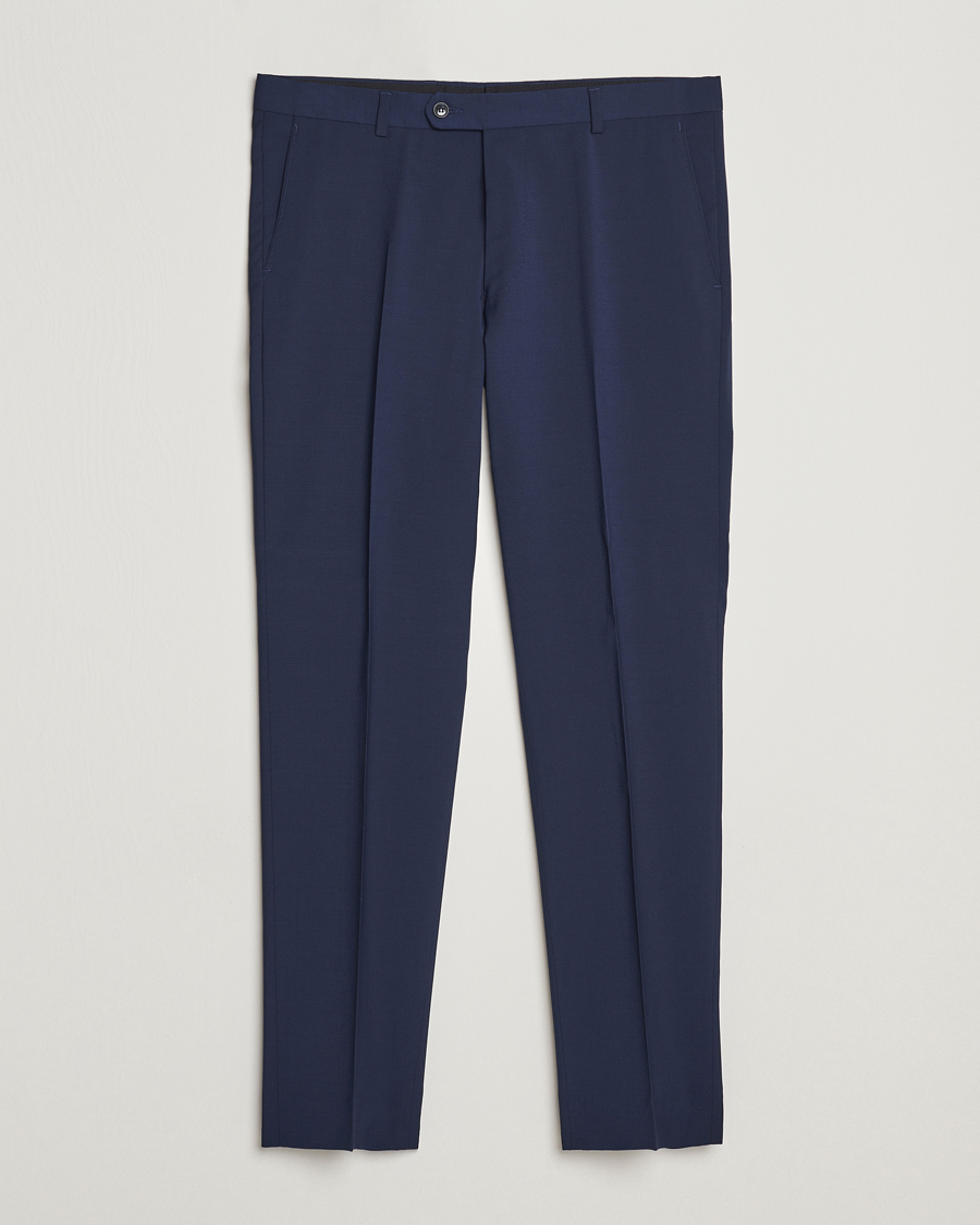 Herre | Bukser | Oscar Jacobson | Denz Wool Stretch Trousers Blue