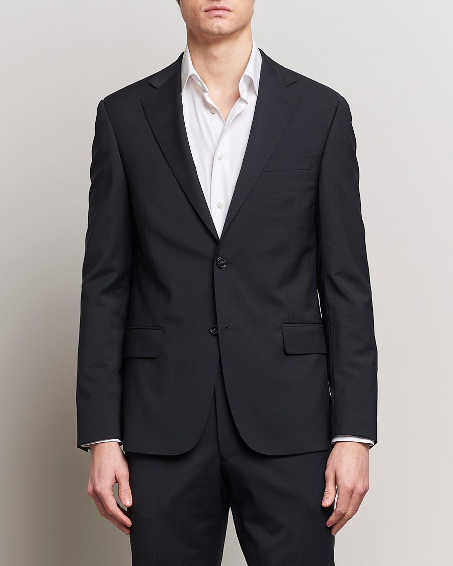 Herr | Kostymkavajer | Oscar Jacobson | Edmund Wool Stretch Blazer Black