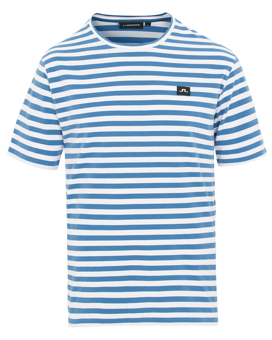 Herre | T-Shirts | J.Lindeberg | Charles Stripe Tee Work Blue
