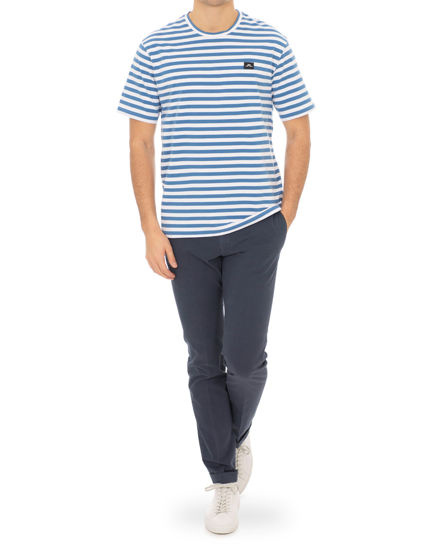 Herre | T-Shirts | J.Lindeberg | Charles Stripe Tee Work Blue