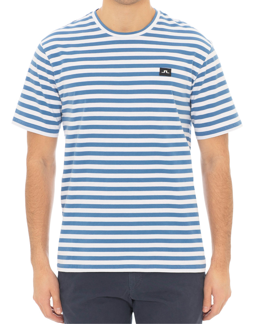 Herre | T-Shirts | J.Lindeberg | Charles Stripe Tee Work Blue