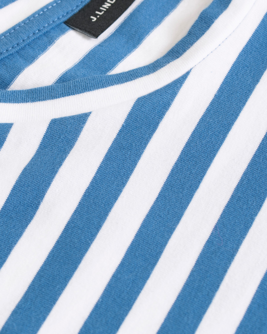 Herre | T-Shirts | J.Lindeberg | Charles Stripe Tee Work Blue