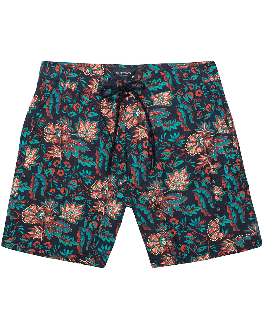 Herre | Badeshorts | Etro | Long Island Flower Swim Trunk Dark Blue