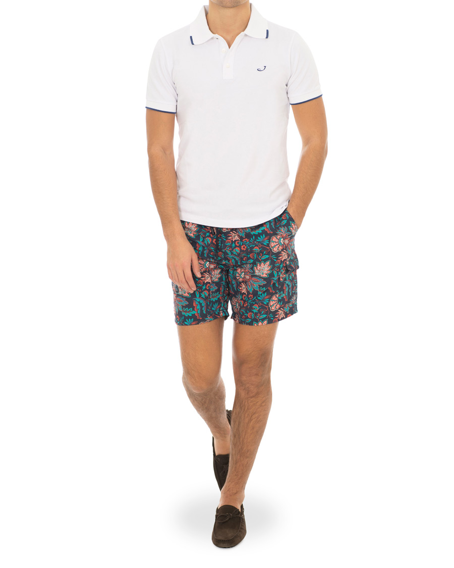 Herre | Badeshorts | Etro | Long Island Flower Swim Trunk Dark Blue