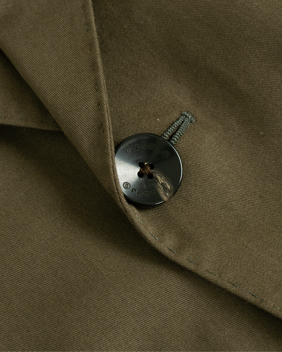 Herre | Dressjakker | Caruso | Cotton Stretch Blazer Olive Green