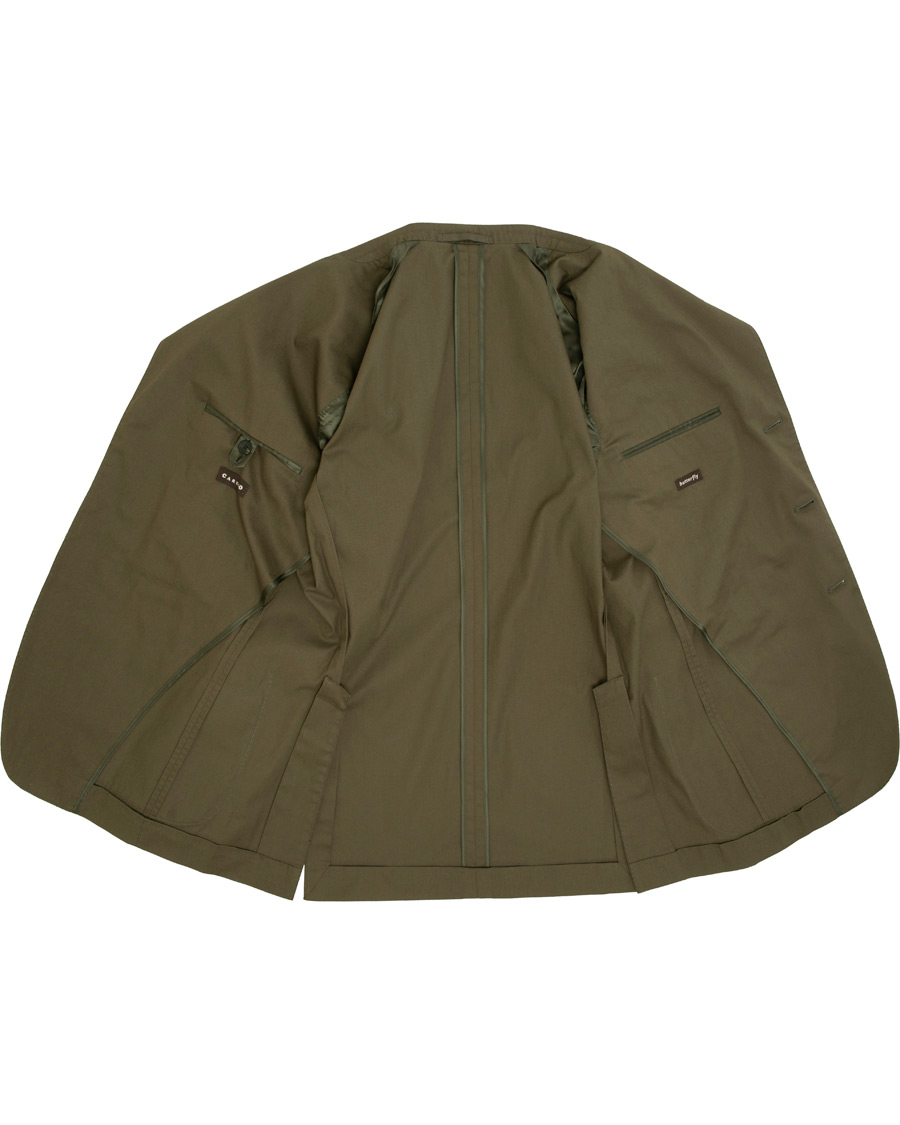 Herre | Dressjakker | Caruso | Cotton Stretch Blazer Olive Green