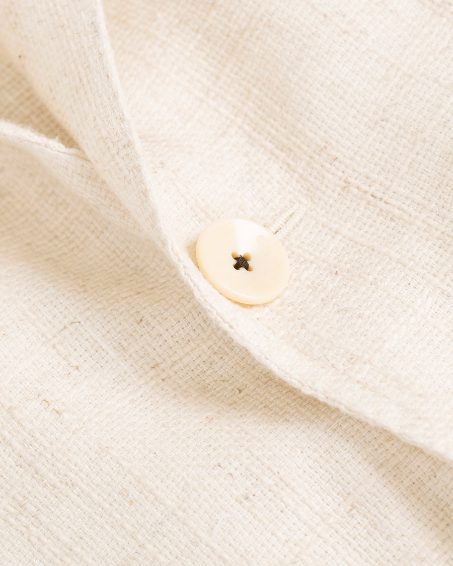 Herre | Dressjakker | Caruso | Butterfly Cotton/Linen Blazer White