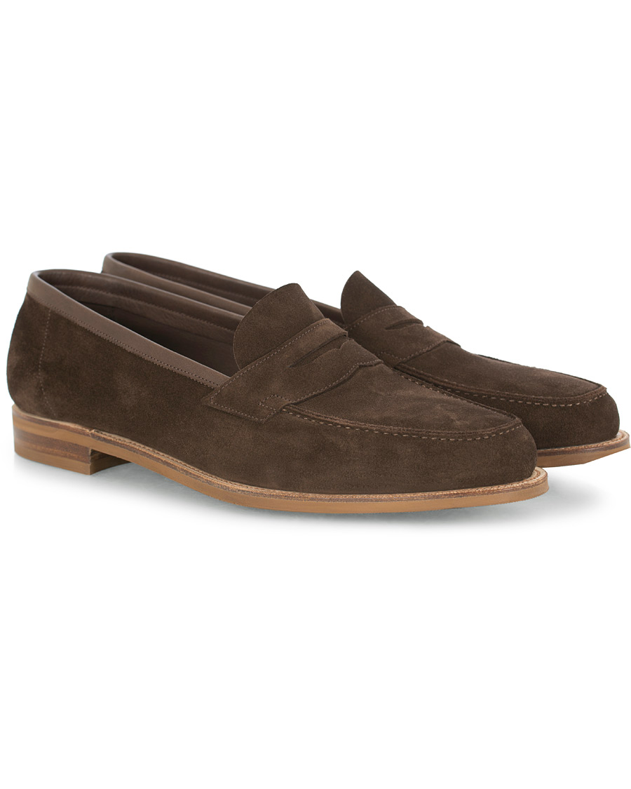 Herre | Edward Green Duke Unlined Penny Loafer Mocha Suede | Edward Green | Duke Unlined Penny Loafer Mocha Suede